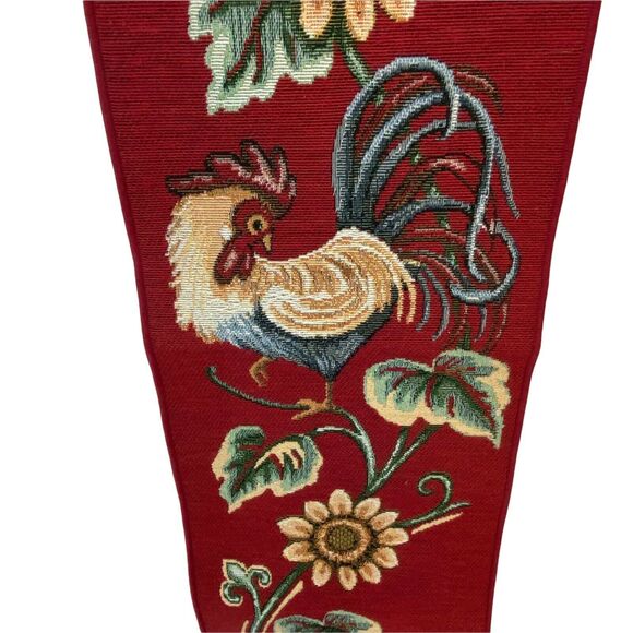 Sunflower Rooster Tapestry Country Chic Bell Pull Woodworkers & Weavers Red - Picture 4 of 11